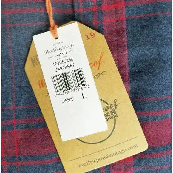 Weatherproof Vintage Mens Casual Soft Brushed Plaid Button-Down Flannel Shirt L - Picture 6 of 8